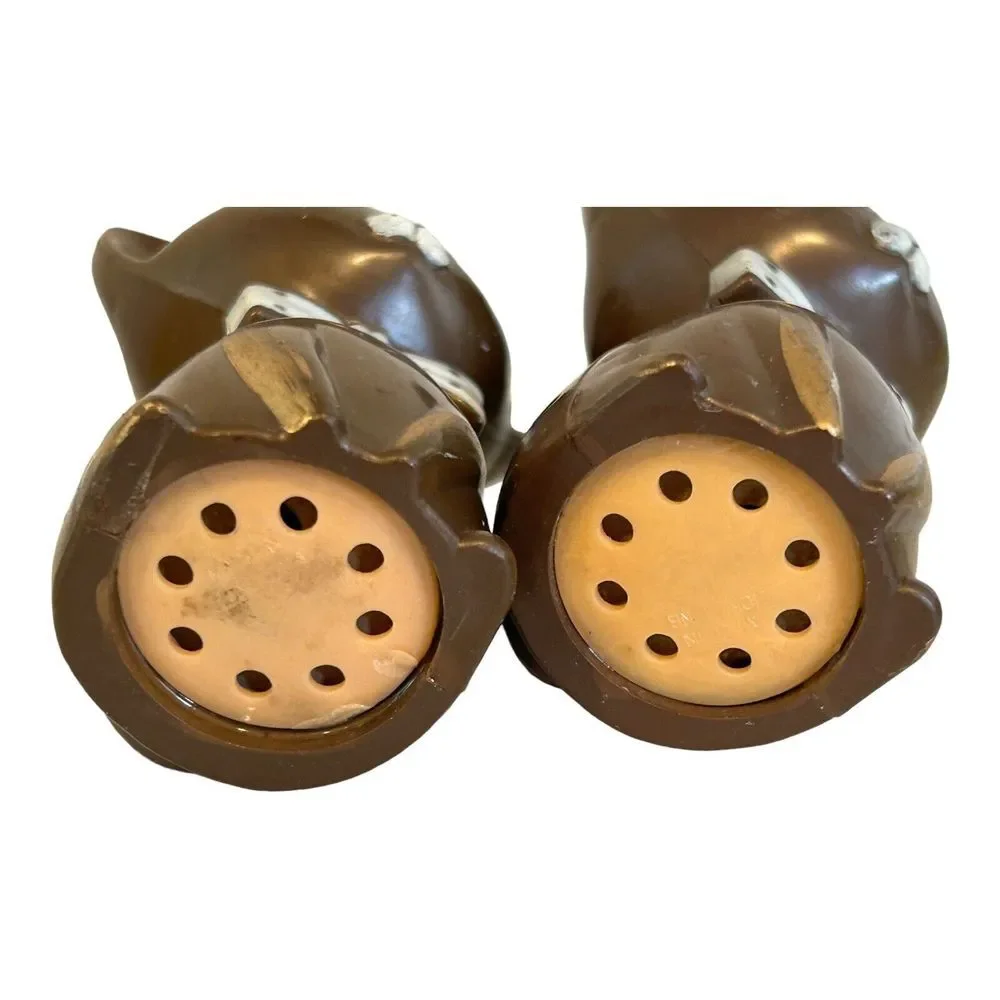 VINTAGE MCM‎ WINKING GOOGLY EYES CATS SALT PEPPER SHAKERS BROWN JAPAN 1960s